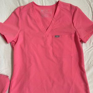 Figs Neon Pink XS Catarina Top and S Yola Bottoms